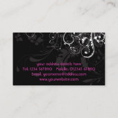 Monogram Floral Grunge Visitekaartje (Achterkant)