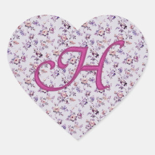 Monogram Floral  H Hart Sticker