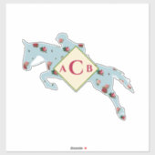 Monogram Floral Hunter Jumper Tack Trunk Sticker (Vel)