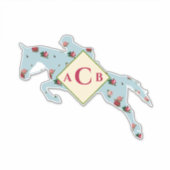 Monogram Floral Hunter Jumper Tack Trunk Sticker (Voorkant)