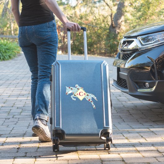 Monogram Floral Hunter Jumper Tack Trunk Sticker (Koffer Insitu)