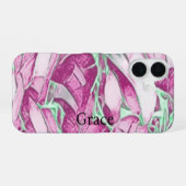 Monogram Floral iPhone 16 Hoesje (Achterkant horizontaal)