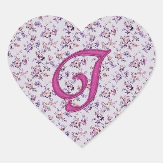 Monogram Floral  J Hart Sticker (Voorkant)