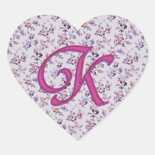 Monogram Floral  K Hart Sticker (Voorkant)