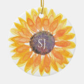 Monogram Floral Keramisch Ornament (Voorkant)