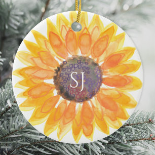 Monogram Floral Keramisch Ornament
