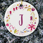 Monogram Floral Keramisch Ornament