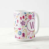 Monogram Floral Koffiemok (Voorkant rechts)
