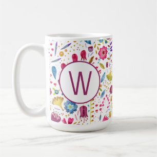 Monogram Floral Koffiemok