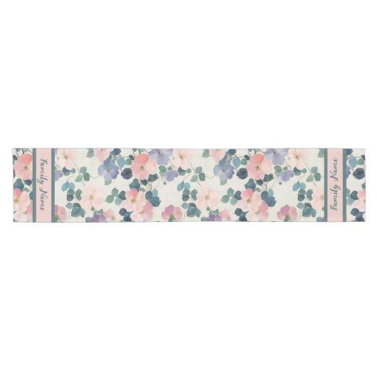 Monogram Floral Korte Tafelloper (Horizontaal)