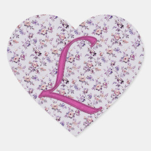 Monogram Floral  L Hart Sticker