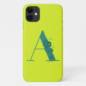 Monogram Floral Letter A iPhone Case (Achterkant)