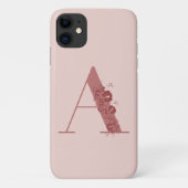 Monogram Floral Letter A iPhone Case (Achterkant)
