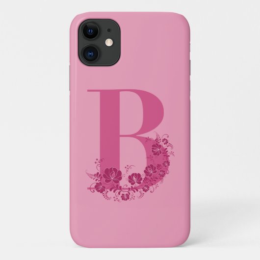 Monogram Floral Letter B iPhone Case (Achterkant)