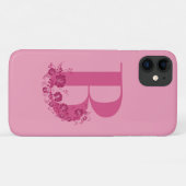 Monogram Floral Letter B iPhone Case (Achterkant (horizontaal))