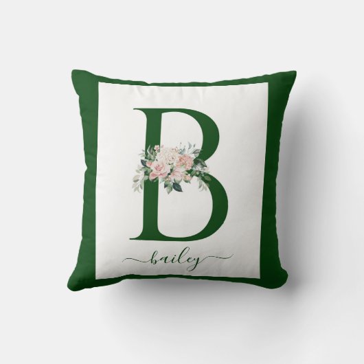 Monogram Floral Letter B Kussen (Achterkant)