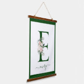 Monogram Floral Letter C Hangend Wandkleed (Gebogen)