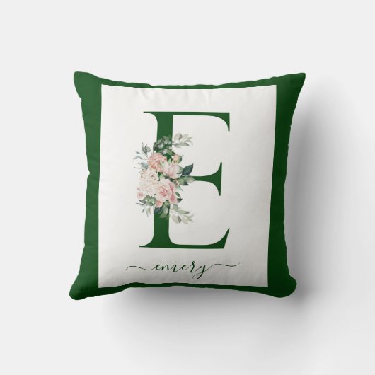 Monogram Floral Letter C Kussen (Achterkant)