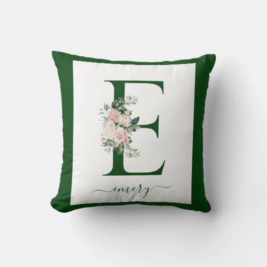 Monogram Floral Letter C Kussen (Voorkant)