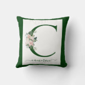 Monogram Floral Letter C Kussen (Achterkant)