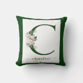 Monogram Floral Letter C Kussen (Voorkant)