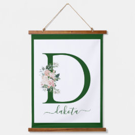 Monogram Floral Letter D Hangend Wandkleed