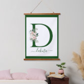 Monogram Floral Letter D Hangend Wandkleed (Slaapkamer)