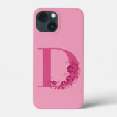 Monogram Floral Letter D iPhone Case (Achterkant)