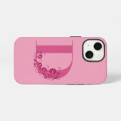 Monogram Floral Letter D iPhone Case Hoesje (Achterkant horizontaal)