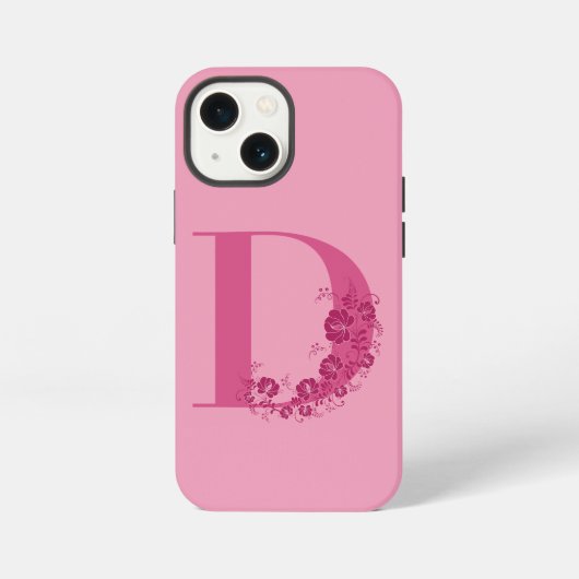 Monogram Floral Letter D iPhone Case Hoesje (Achterkant)