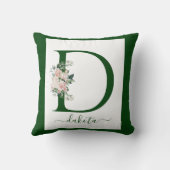Monogram Floral Letter D Kussen (Achterkant)