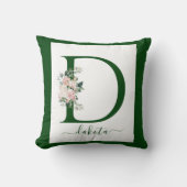 Monogram Floral Letter D Kussen (Voorkant)