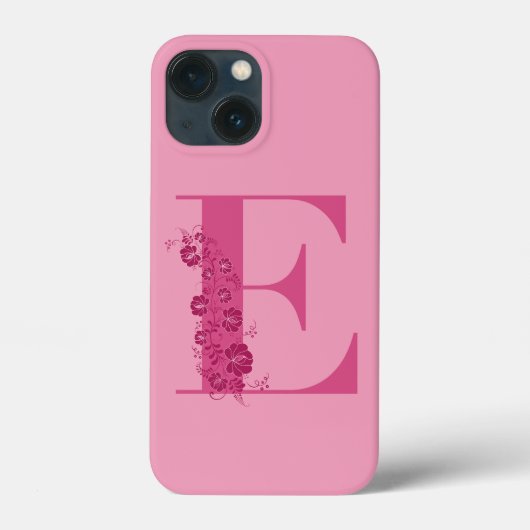 Monogram Floral Letter E iPhone Case (Achterkant)