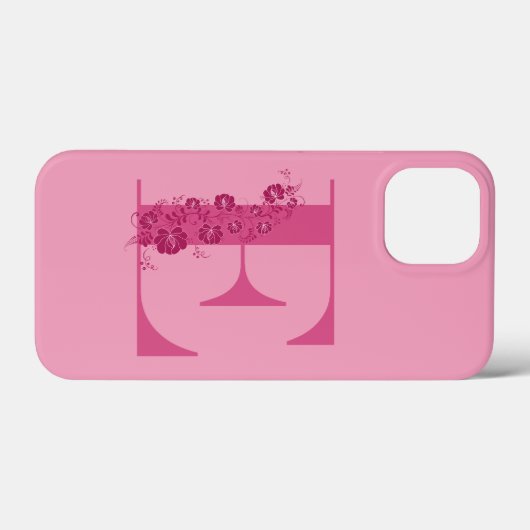 Monogram Floral Letter E iPhone Case (Achterkant (horizontaal))