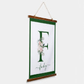 Monogram Floral Letter F Hangend Wandkleed (Gebogen)