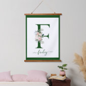 Monogram Floral Letter F Hangend Wandkleed (Slaapkamer)