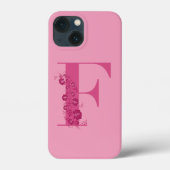 Monogram Floral Letter F iPhone Case (Achterkant)