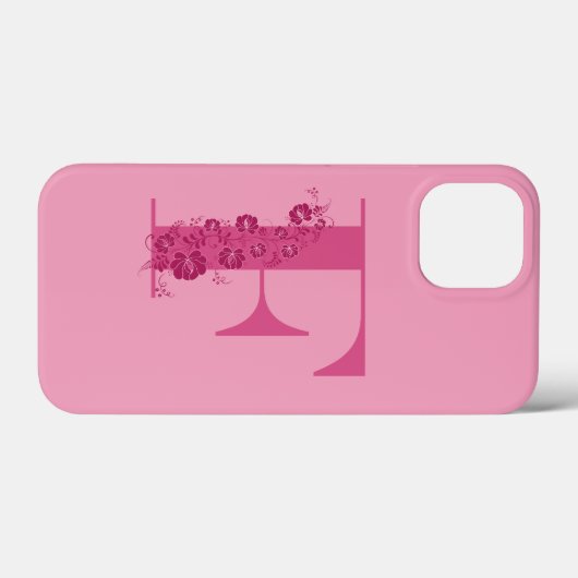 Monogram Floral Letter F iPhone Case (Achterkant (horizontaal))