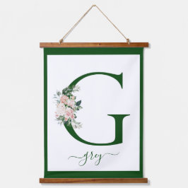 Monogram Floral Letter G Hangend Wandkleed