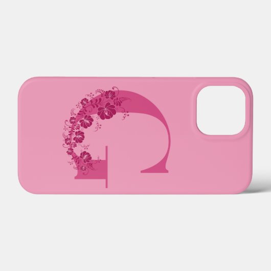Monogram Floral Letter G iPhone Case (Achterkant (horizontaal))