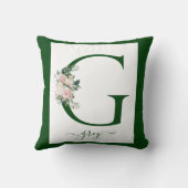 Monogram Floral Letter G Kussen (Achterkant)