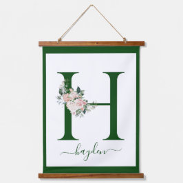 Monogram Floral Letter H Hangend Wandkleed