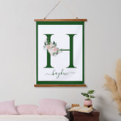 Monogram Floral Letter H Hangend Wandkleed (Slaapkamer)