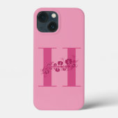 Monogram Floral Letter H iPhone Case (Achterkant)