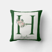 Monogram Floral Letter H Kussen (Achterkant)