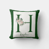 Monogram Floral Letter H Kussen (Voorkant)