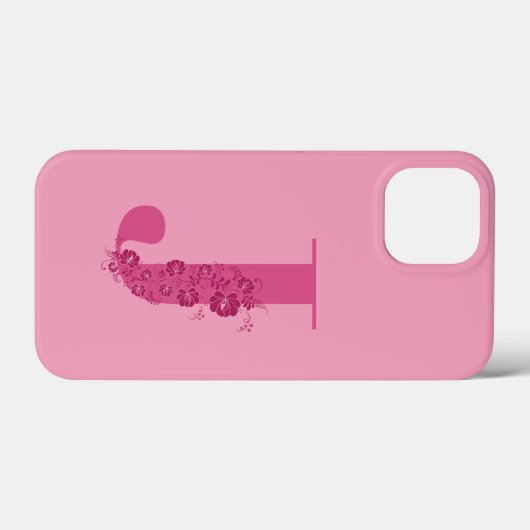 Monogram Floral Letter J iPhone Case (Achterkant (horizontaal))