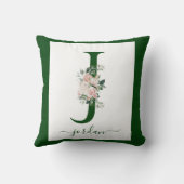 Monogram Floral Letter J Kussen (Achterkant)