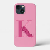 Monogram Floral Letter K iPhone Case (Achterkant)