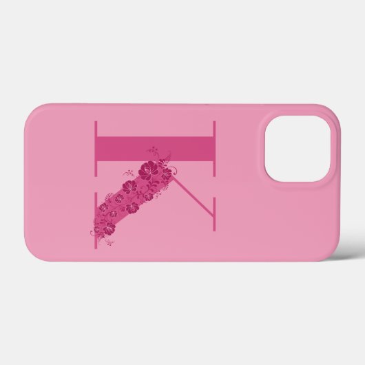 Monogram Floral Letter K iPhone Case (Achterkant (horizontaal))